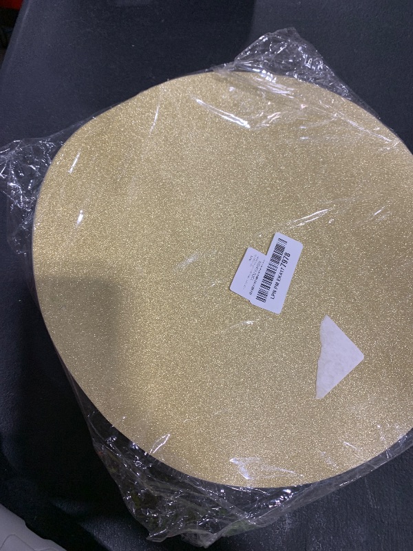 Photo 1 of 100PCS Light Gold Paper Placemats Disposable 13.4 Inch Shiny Golden Place Mats Round Decorative Glitter Table Mats for Birthday Wedding Mother's Day Party Sparkle Dining Tableware