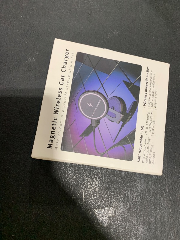 Photo 1 of Marnana Fast Charging Wireless Car Charger Mount, Magnetic Foldable Car Phone Holder for Tesla Model 3/Y Designed for MagSafe Compatible with iPhone 12/13/14 Series