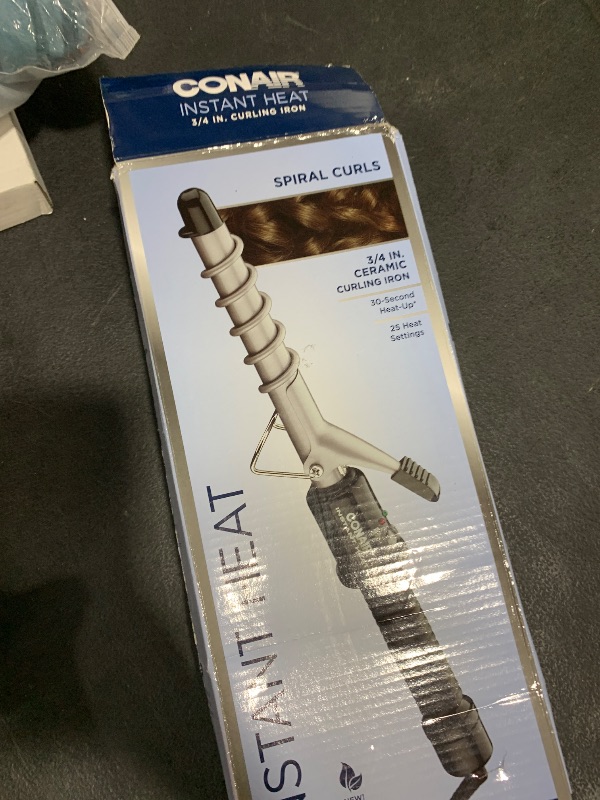 Photo 1 of Conair Instant Heat Spiral 3/4-Inch Curling Iron, spiral guide on barrel to help achieve spiral curls – for use on short to medium hair