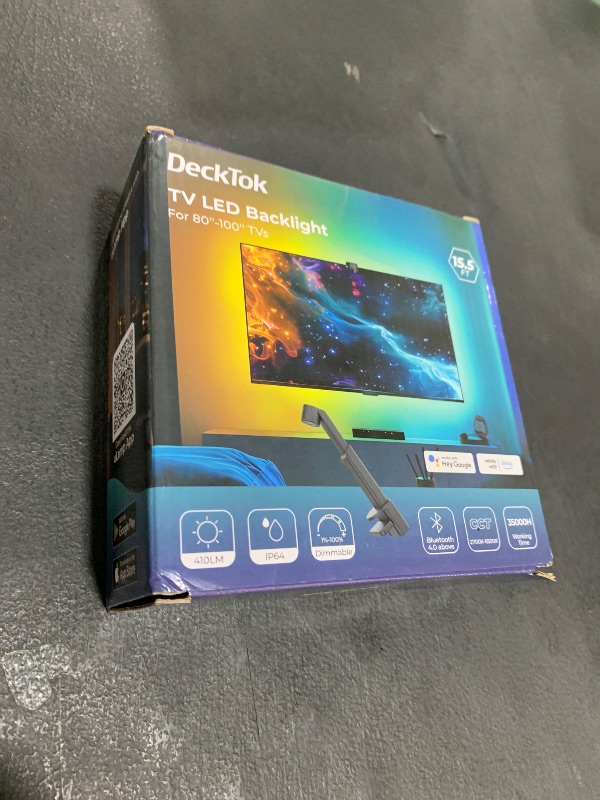 Photo 1 of DeckTok TV LED Backlight 15.5ft - TV Lights That Change with Screen for 55-100'' RGB LED Strip Lights Cuttable with Smart App Control Game & Music Sync Color Changing Light for Home Decor