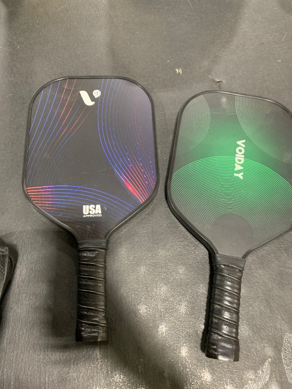 Photo 1 of Pickleball Paddles Set of 2, USAPA Approved Fiberglass Pickle Ball Paddles with 4 Pickle Balls, Durable &Lightweight Racket for Beginners, Pros, Men, Women, Adults, Kids