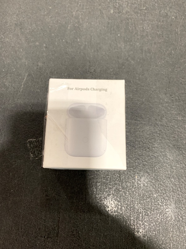 Photo 1 of Jinstyles Wireless Charging Case Replacement Compatible for AirPods 1st & 2nd Generation Charger Case with Bluetooth Sync Pairing Button (White)