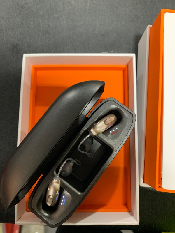 Photo 1 of ELEHEAR-Beyond Hearing Aids, Rechargeable Bluetooth OTC Hearing Aids for Seniors with AI Noise Cancellation, Superior Sound Quality Smart, Bluetooth Enabled & App Control, Champagne Gold