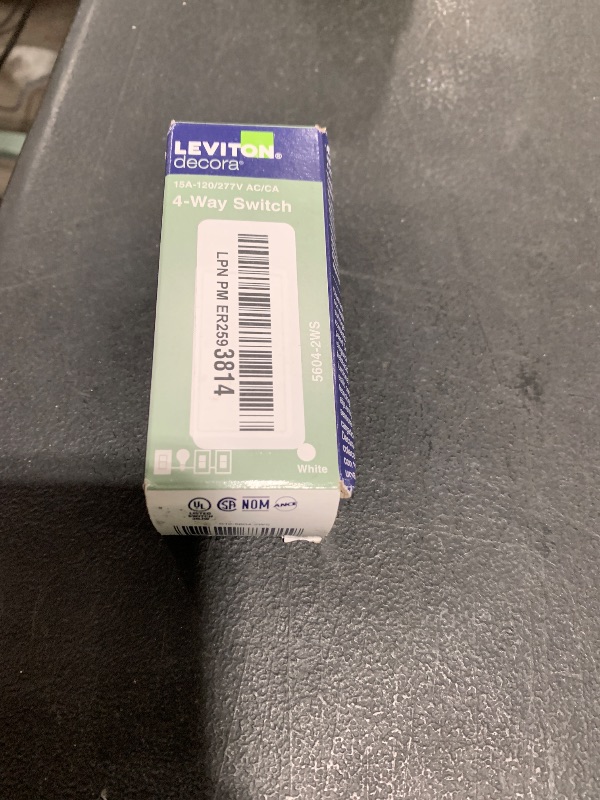Photo 1 of Leviton 15 Amp 4-Way Decora Switch, 05604, White