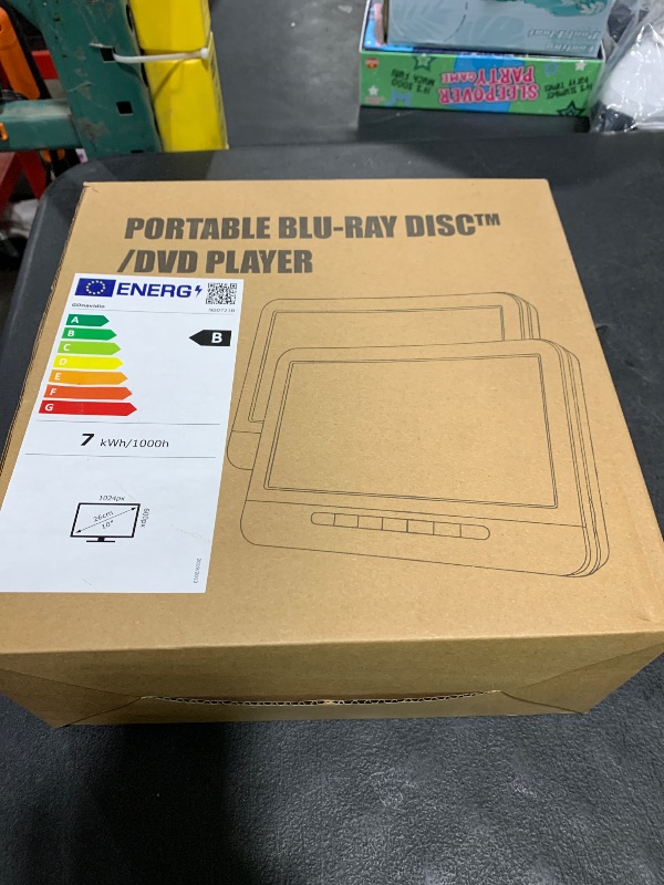 Photo 1 of 10.1'' Portable Blu Ray Players for Car with Rechargeable Battery, Dual Screen Blu Ray DVD Players Support 1080P Video, Dolby Audio, HDMI Out, Sync Screen, Last Memory, USB/SD, Play A Same Movie