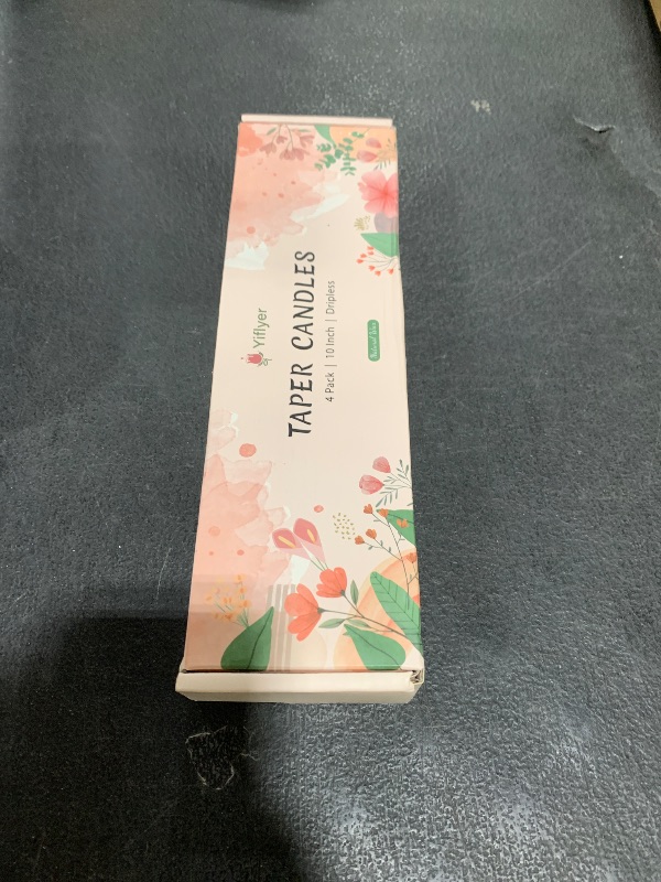 Photo 1 of 10 Inch Gradient-Pink Taper Candles, 4 Packs Unscented Candlesticks for Dinner, Wedding, Valentine’s Day and Home Decoration, Dripless and Smokeless, 8-10 Hours Burn