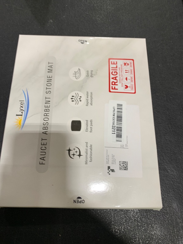 Photo 1 of Fast Drying Stone Faucet Mat for Kitchen Sink with Raised Feet, Water Absorbent Diatomite Stone Sink Tray, Faucet Sink Splash Guard, Prevents Moisture Buildup, Durable Protector for Bathroom Counter