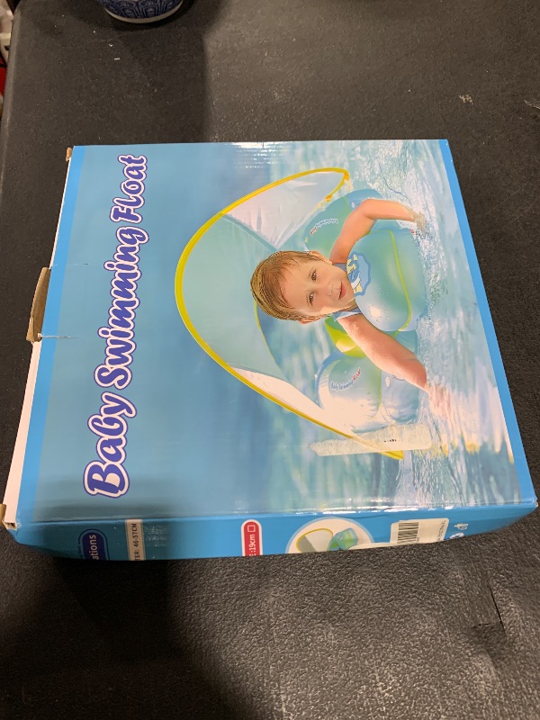 Photo 1 of [New Upgraded] Swimbobo Baby Swimming Float Kids Inflatable Swim Ring with Safety Support Bottom Swimming Pool Accessories for 3-36 Months (Blue, XL)