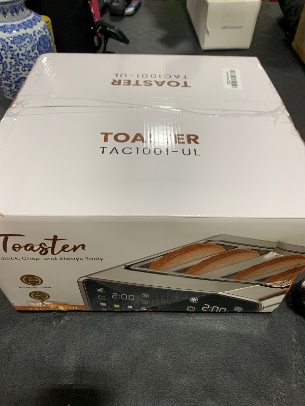Photo 1 of 4 Slice Toaster– Dual Digital Smart TouchScreen & Independent Control Panel | Single-Slot Tech, Timer/Reheat/Defrost for Bagels, Bread | 1800W Stainless Steel, 6 Toast Types & Shade Settings