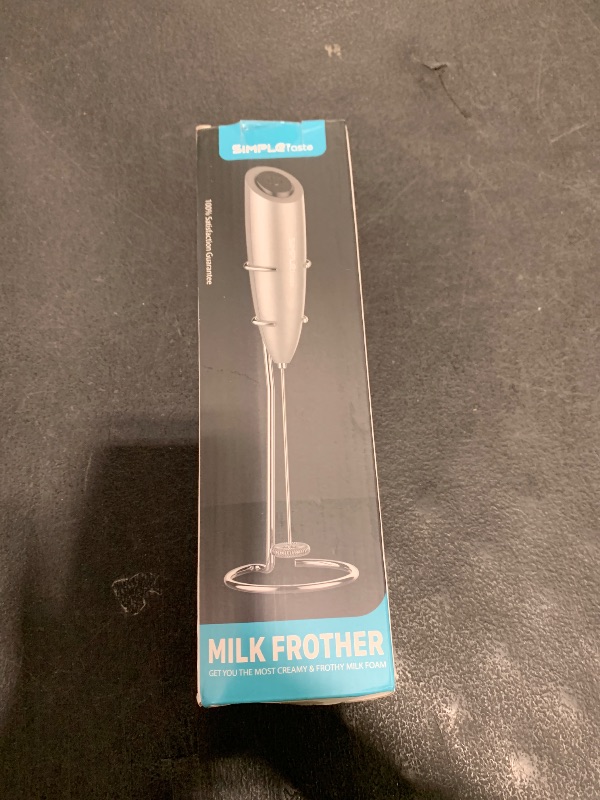 Photo 1 of SIMPLETaste Milk Frother Handheld Battery Operated Electric Foam Maker, Drink Mixer with Stainless Steel Whisk and Stand for Cappuccino, Bulletproof Coffee, Latte