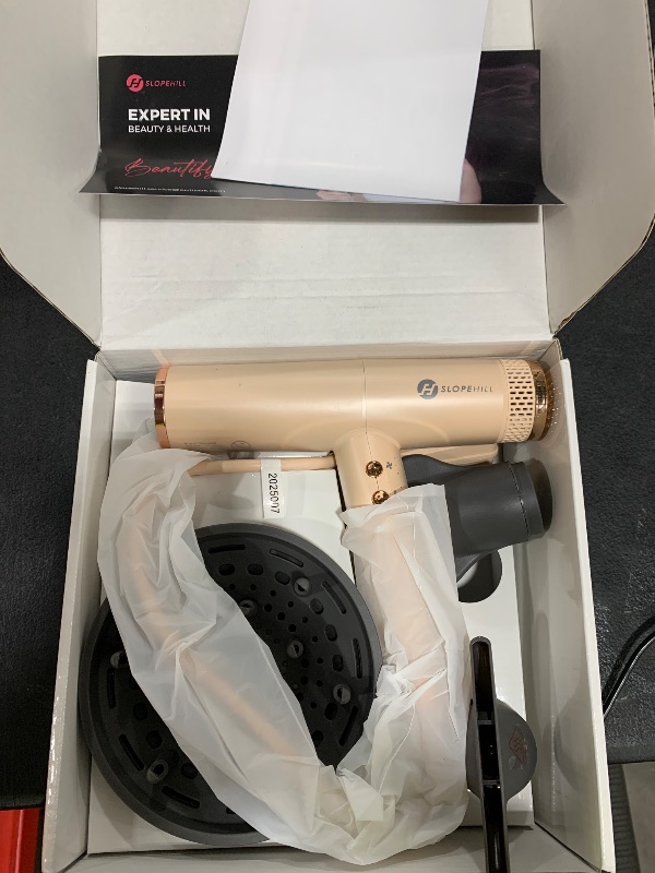 Photo 1 of slopehill Professional Ionic Hair Dryer, High-Speed Blow Dryer with Brushless Motor for Salon Use, Lightweight Compact Hairdryer for Travel, Low Noise Quiet for Home, Ceramic Pink