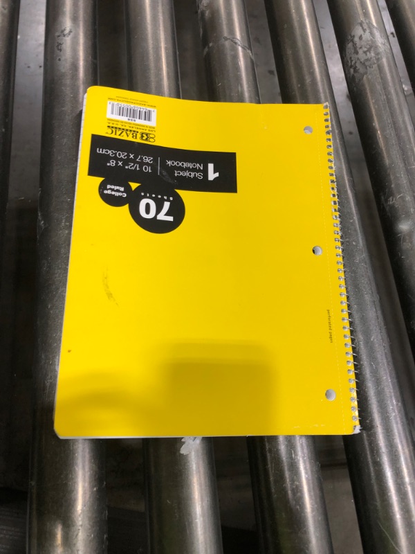 Photo 1 of BAZIC Spiral Notebook 1 Subject College Ruled 70 Sheets Notebooks, Assorted Color, School Office, 1 Unit, Random Color