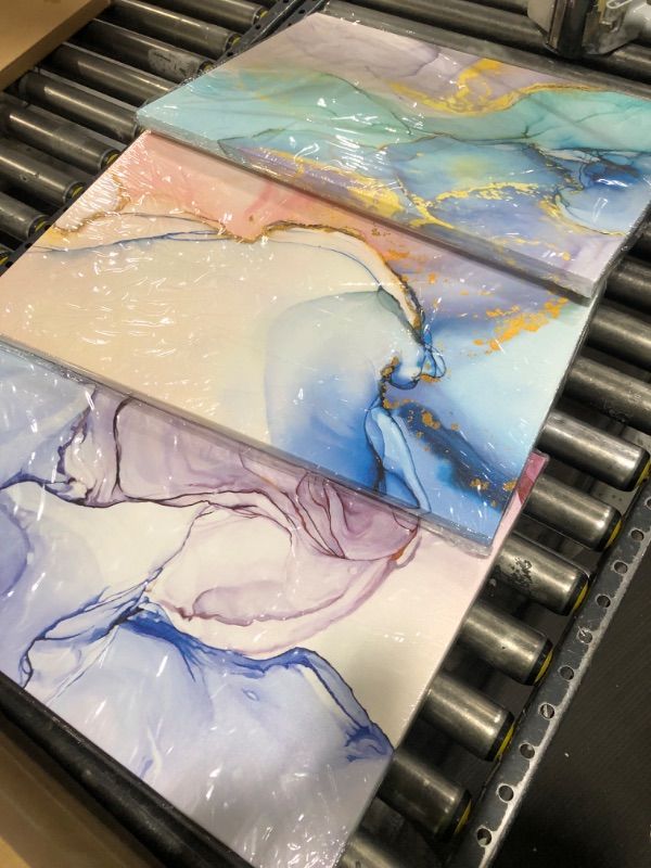 Photo 1 of Abstract Wall Decor For Living Room Canvas Wall Art Paintings For Bedroom Colorful Color Abstract Wall Artworks Pictures For Office Kitchen Decoration Bathroom Home Decorations Art 3 Piece 16x24 Inch