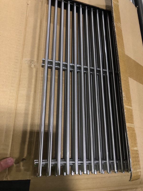 Photo 1 of Cozilar Grill Grates Parts for Weber Genesis Grill 66089, 66097, Weber Genesis II E-410, S-410, E/S-415, E/S-435, LX E/S-440, 18” Stainless Steel Grids BBQ Gas Grill Replacement Parts