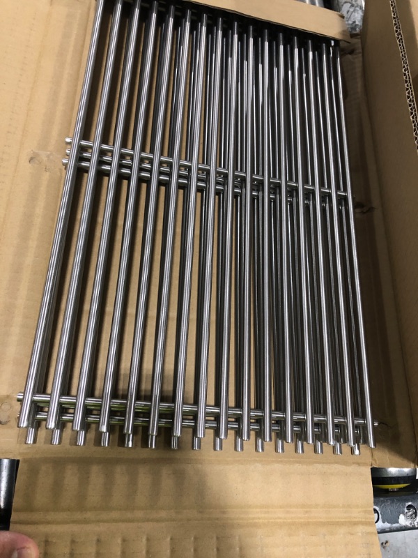 Photo 1 of Cozilar Grill Grates Parts for Weber Genesis Grill 66089, 66097, Weber Genesis II E-410, S-410, E/S-415, E/S-435, LX E/S-440, 18” Stainless Steel Grids BBQ Gas Grill Replacement Parts