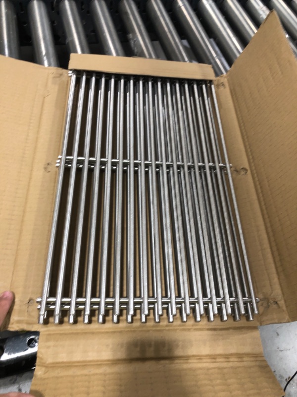 Photo 1 of Cozilar Grill Grates Parts for Weber Genesis Grill 66089, 66097, Weber Genesis II E-410, S-410, E/S-415, E/S-435, LX E/S-440, 18” Stainless Steel Grids BBQ Gas Grill Replacement Parts