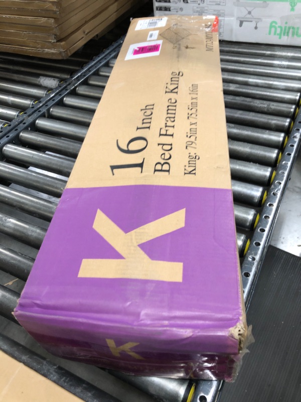 Photo 1 of  Metal Bed Frame,Queen Size Bed Frame with Storage Space,Heavy Duty Sturdy Mattress Foundation,Easy Assembly,No Box Spring Needed, Black,16 Inch,Queen