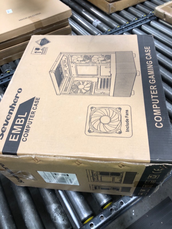 Photo 1 of  Sevenhero EMBL Micro ATX PC Case with 3 ARGB Fans, Compact Gaming Computer Case with Tempered Glass for Panoramic View, Supports 280mm AIO Cooler and 330mm GPU, Mini Tower for mATX ITX, USB 3.0, Black 