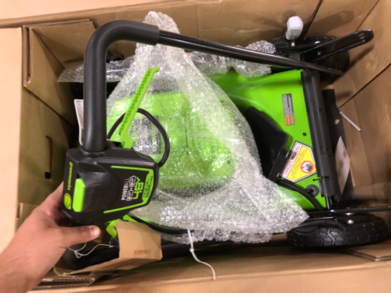 Photo 1 of Greenworks 48V (2x24V) 21" Brushless Mower+12" String Trimmer+320CFM Blower,(2) 5.0Ah Batteries and 4A Dual Port Charger