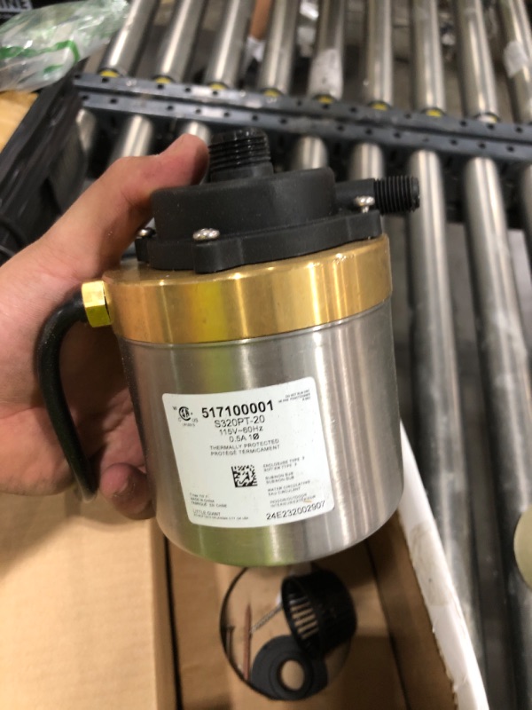 Photo 1 of Little Giant S320PT-20 115 Volt, 335 GPH Oil-less Stainless Steel and Bronze Direct Drive Pump for Fresh or Salt Water Ponds or Fountains, Steel, 517100001