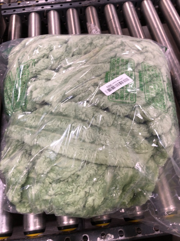 Photo 1 of Honeydak Ribbed Rabbit Fur Stuffed Animal Storage Bean Bag Chair Cover (No Filler) Comfy Bean Bag Cover Without Filling or Home Bedroom Decor Organizing Plush Doll Textile Holder(Green,L)