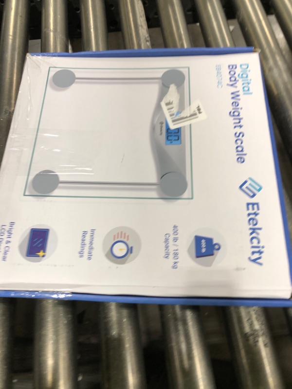 Photo 1 of Etekcity Digital Body Weight Bathroom Scale, Large Blue LCD Backlight Display, High Precision Measurements,6mm Tempered Glass, 400 Pounds