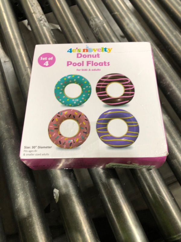 Photo 1 of 4E's Novelty 4 Pack Donut Pool Floats for Kids & Adults 30" Swim Rings Tubes Floaties for Swimming Pool, Donut Inflatable for Party Decorations Beach Toy, Floating Blow Up Floaties Water Floaty Lake