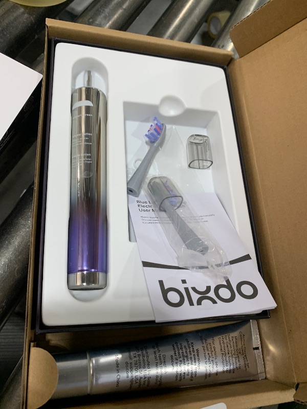 Photo 1 of bixdo Whitening Electric Toothbrush W60 - Oscillating & Sonic Blue Light Technology with Pap Toothpaste for Sensitive Teeth, 2-in-1 Cleaning + Whitening, 180-Day Battery, Smart AI Brushing Modes