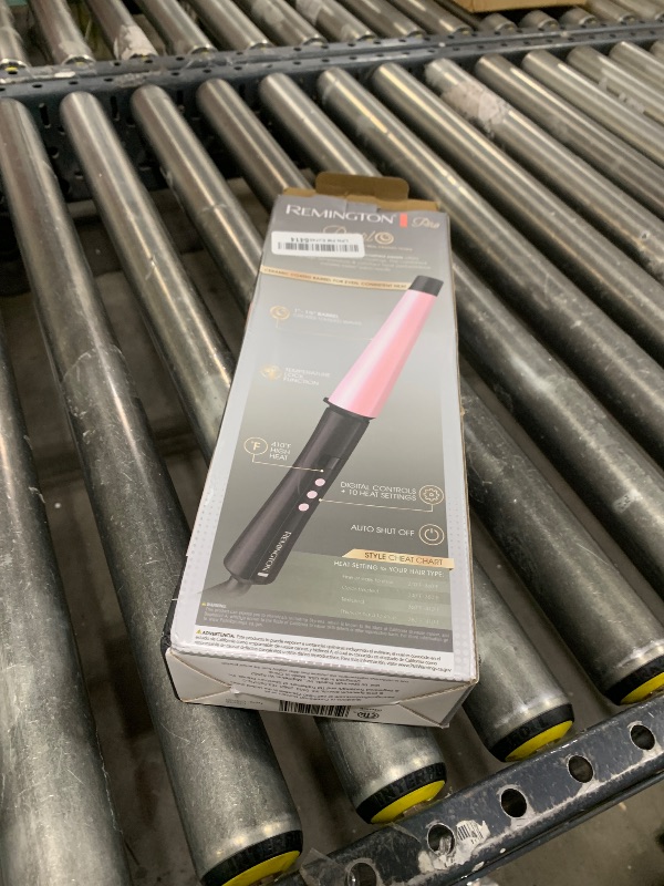 Photo 1 of Remington CI9538 Pro 1"-1.5" Pearl Ceramic Conical Curling Wand, Digital Controls + 10 Heat Settings, Black/Pink