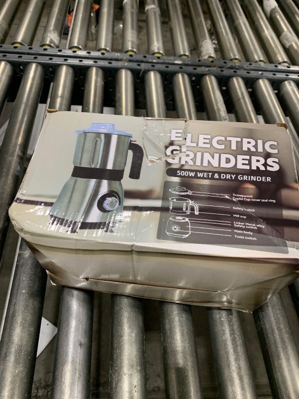 Photo 1 of Versatile Kitchen Grinder | 500W Electric Mill | Grinds Spices, Nuts, Grains, Coffee | 3 Stainless Steel Blades | Dry Use (Black)
