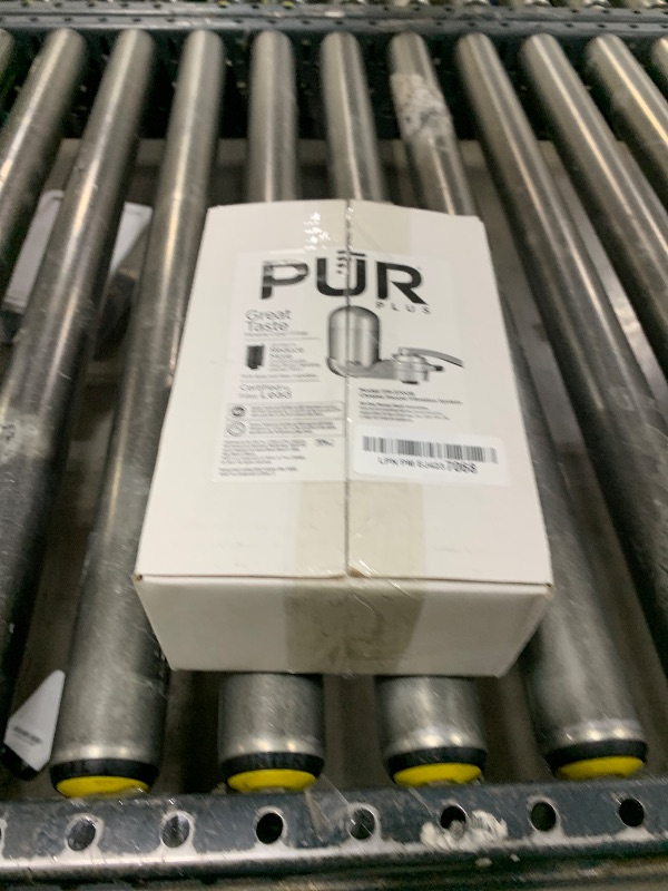 Photo 1 of PUR PLUS Vertical Faucet Mount Water Filtration System, Lead-Reducing Filter, Great-Tasting Water, Easy Install, Lasts 100 Gallons, Compatible with Sinks with External Aerators, Chrome
