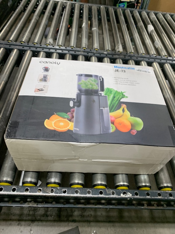 Photo 1 of Cold Press Juicer, 5.8" Wide Feed Chute Juice Extractor Machine with 400W, High Juice Yield, Slow Masticating Juicer for Whole Vegetables & Fruits, Black Gray