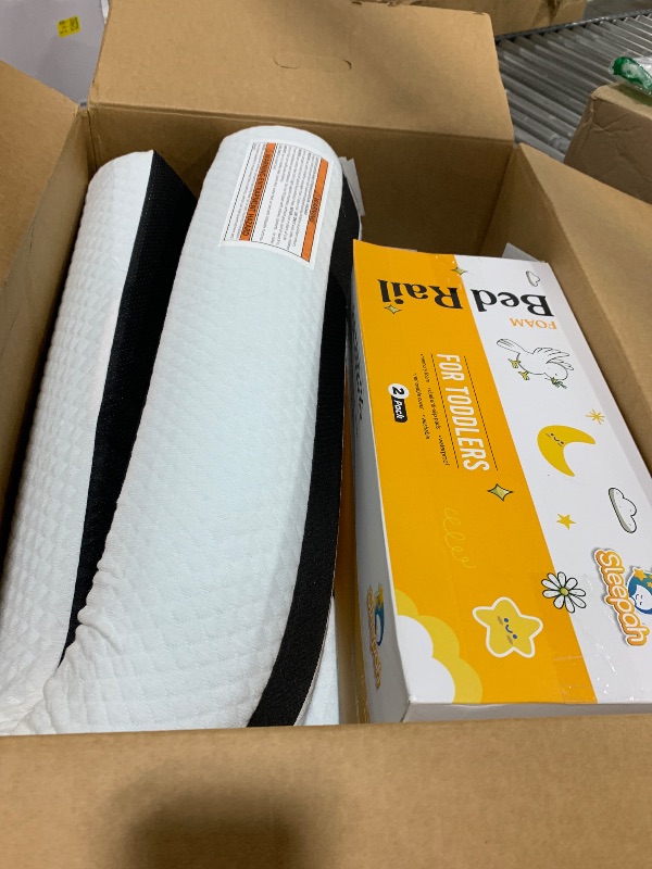 Photo 1 of Sleepah Bed Rail for Toddlers (2 Pack) Memory Foam Bumper Guard w Dual Non-Slip Pads (Top & Bottom) Waterproof Washable Soft Removable Cover Safety Noodle for King Queen Full Twin Beds (2)