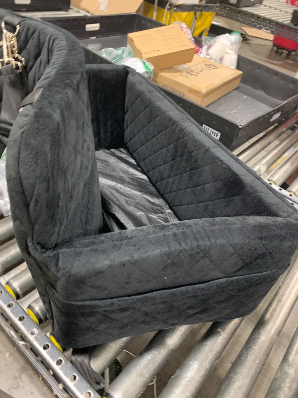 Photo 1 of HEGGCOOE Dog Car Seat for Medium/Large Dogs, Pet Booster Seat for Under 55 lbs or 2 Small Dogs, Detachable & Washable Dog Car Bed for Backseat with 2 Safety Leashes(Black)