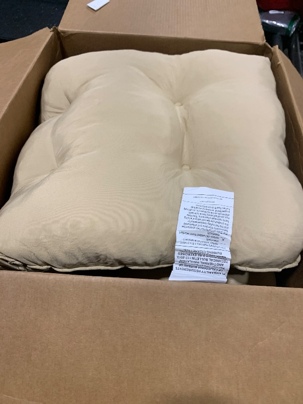 Photo 1 of downluxe Outdoor Bench Cushion for Patio Furniture, Waterproof Tufted Overstuffed Porch Swing Cushions, Thick Outdoor Loveseat Cushions, 59" x 18" x 5", Khaki, Set of 1