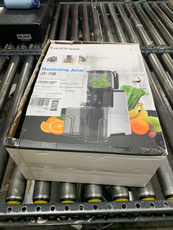 Photo 1 of Cold Press Juicer, 5.8" Wide Feed Chute Juice Extractor Machine with 400W, High Juice Yield, Slow Masticating Juicer for Whole Vegetables & Fruits, Metallic Silver