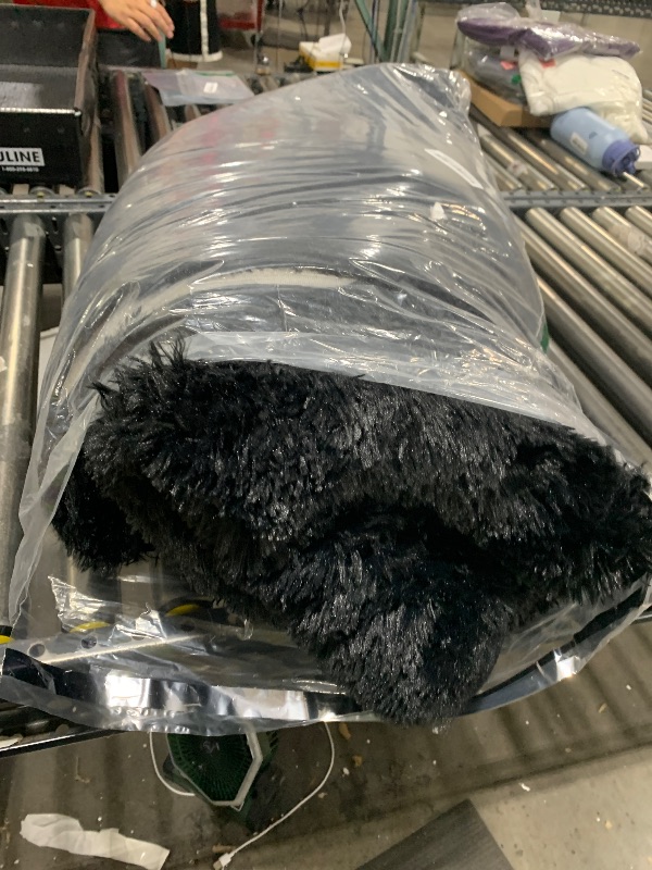 Photo 1 of Fosirug 6x9 Feet Machine Washable Area Rugs for Bedroom Living Room, Black Soft Plush Fluffy Fuzzy Shag Shaggy Carpet, Indoor Floor Rugs for Kids, Nursery, Home Decor Aesthetic