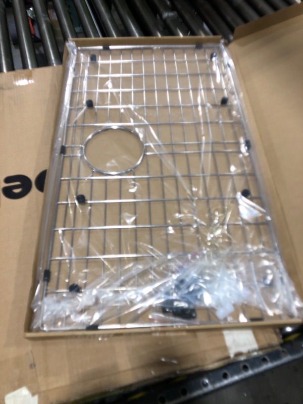 Photo 1 of Serene Valley 29-5/16" x 16-3/8" Sink Bottom Grid, Rear Drain with Corner Radius 3/16", Sink Grids Stainless Steel NLW3017R