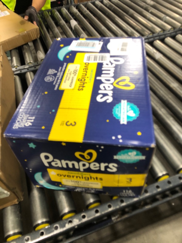 Photo 1 of Pampers Overnight Diapers - Swaddlers Overnights - Size 3, 116 Count, Disposable Baby Diaper, Night Time Leak and Skin Protection