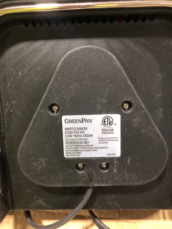 Photo 1 of GreenPan Elite 4-Square Belgian & Classic Waffle Maker, Healthy Ceramic Nonstick Aluminum Dishwasher Safe Plates, Adjustable Shade/Crunch Control, Wont Overflow,Easy Cleanup Breakfast,PFAS-Free,Black