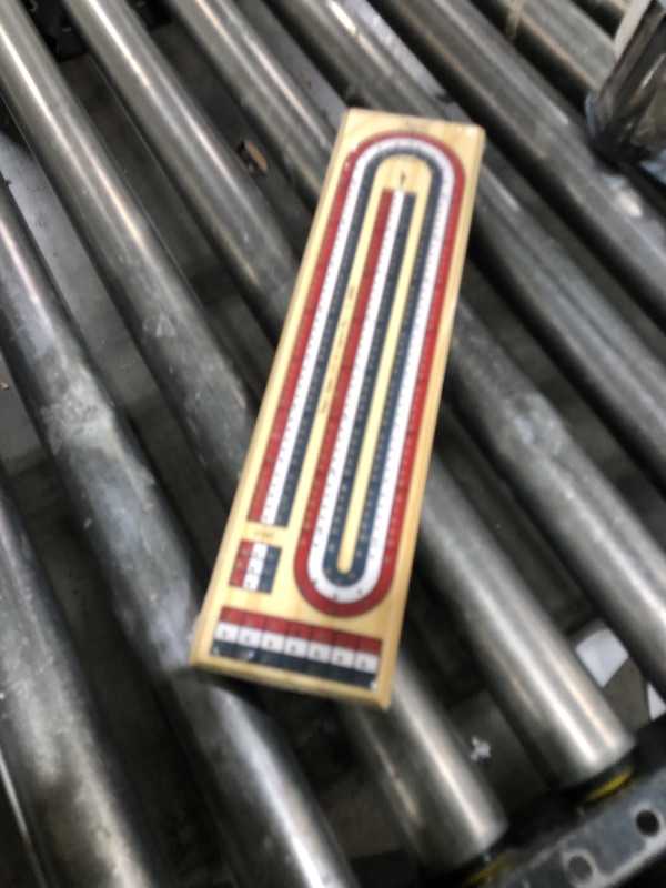 Photo 1 of Regal Games Cribbage Board Game Set with Unique Wooden Cribbage Board (11" x 4.5" x 2.75") & 9 Multi-Colored Cribbage Pegs - Family Fun Game Night - Ideal for 2-4 Person