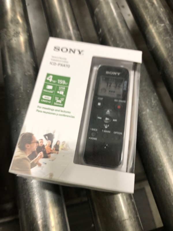 Photo 1 of Sony ICD-PX470 Stereo Digital Voice Recorder with Built-in USB Voice Recorder, Black