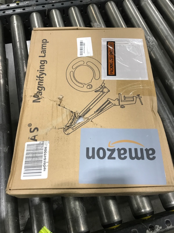 Photo 1 of 10X Magnifying Glass with Light, KIRKAS 2,200 Lumens LED Magnifying Lamp with Clamp, Stepless Dimmable Real Glass Lens Magnifier, Adjustable Arm Workbench Light for Close Work Hobby Repair - White