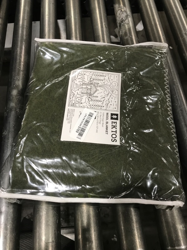 Photo 1 of EKTOS 100% Virgin Wool Blanket, 50" x 60", Perfect for Camping, Outdoor Essentials (Olive Green, Throw Size)