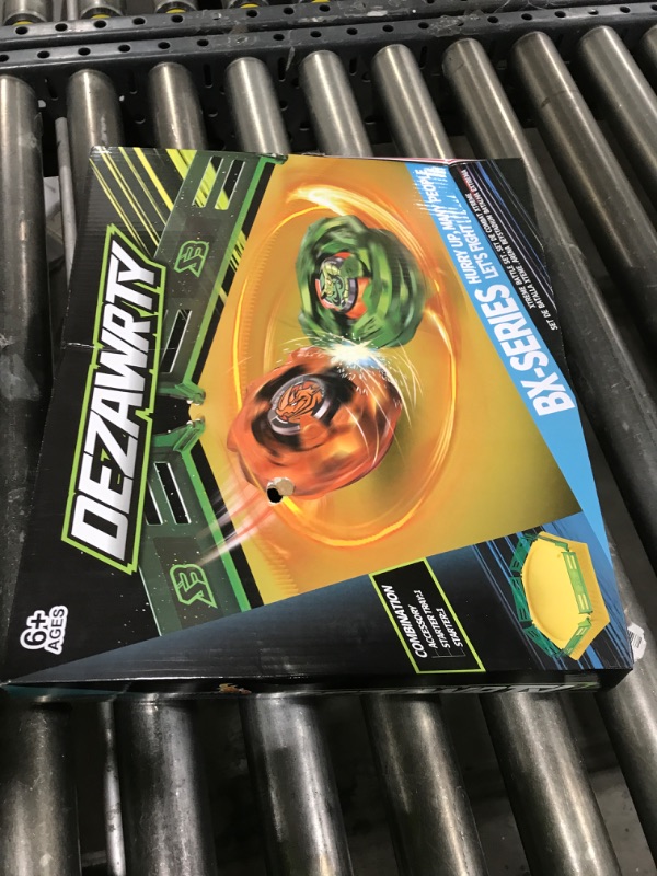 Photo 1 of DEZAWRTY Gyro Stadium X Battle Set, 6 Spinning Tops, 2 Launchers and Blade Arena Featuring X Acceleration Rail, Birthday Gift Toys for Boys Aged 6+ Years Old (Yellow)
