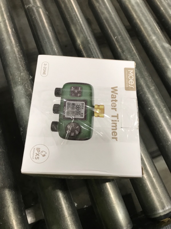 Photo 1 of MOES 3 Outlet Sprinkler Timer, Brass Inlet, Programmable Automatic Irrigation Controller, Rain Delay, Manual Watering, 3 Zone Water Hose Timer for Gardens, Lawns, and Hose Systems