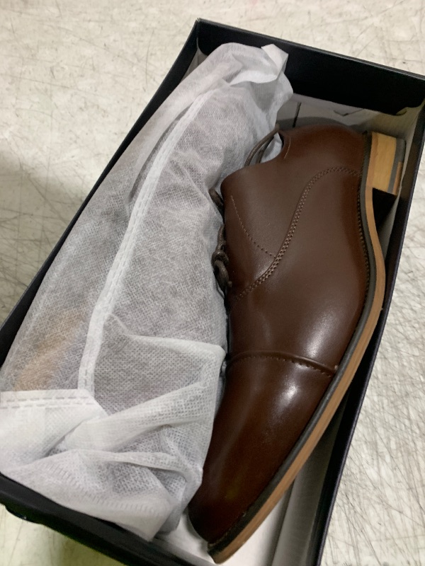 Photo 1 of Bruno Marc Men's Lace Up Soft Cap-Toe Formal Dress Shoes,Size 9.5W,Dark Brown,LOUISWIDE_9.5 