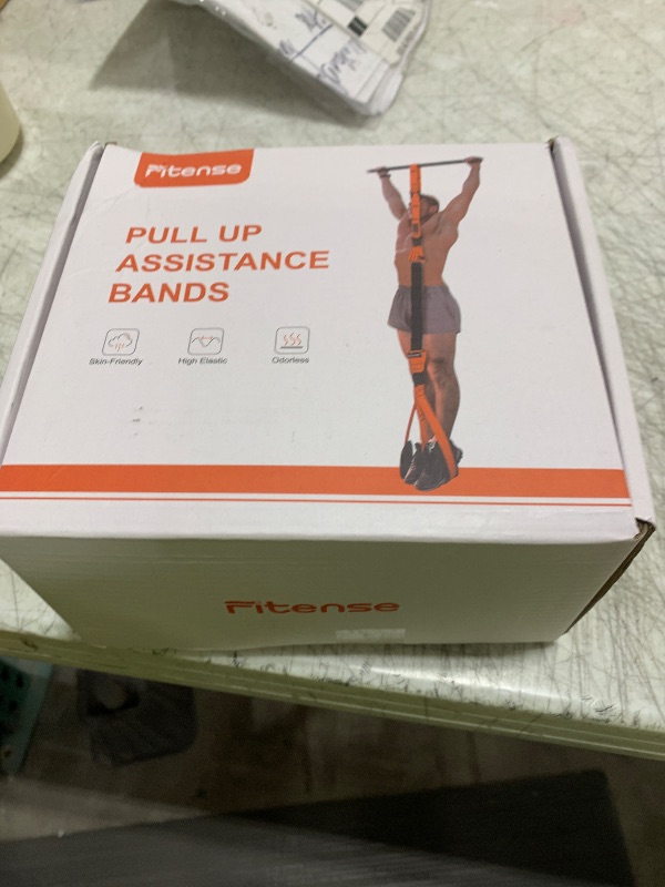 Photo 1 of Pull Up Assistance Bands 50-350lbs, Heavy Duty Pull Up Workout Band with Feet Rest, Resistance Band for Pull Up Bar Bands, Pull Up Assist Band Strength Training Workout Equipment, Height Adjustable