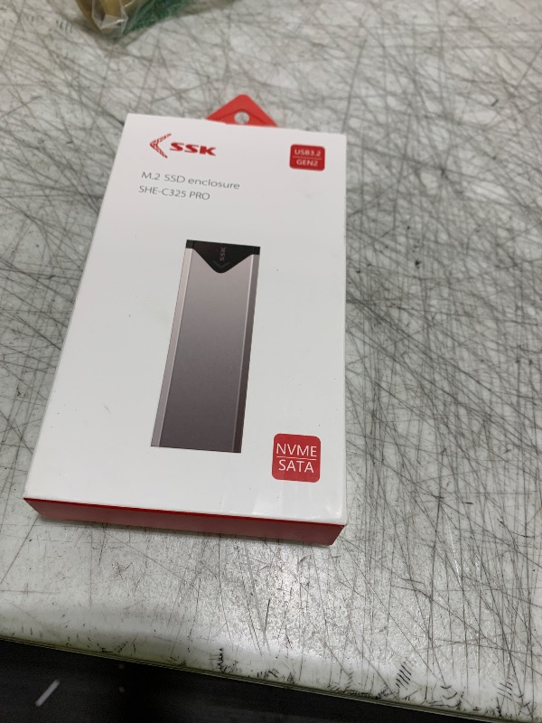 Photo 1 of SSK M.2 NVME SATA SSD Enclosure Adapter, USB 3.2 Gen 2 (10 Gbps) to NVME PCI-E SATA M-Key/(B+M) Key Solid State Drive External Enclosure Aluminum Support UASP Trim for SSDs 2242/2260/2280