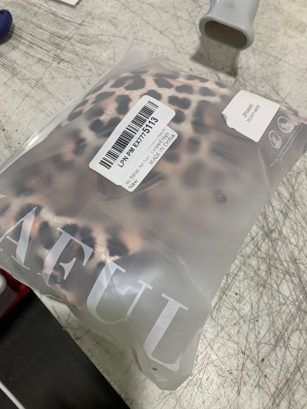 Photo 1 of ZAFUL Women's Ribbed Underwire Bikini Set Sexy Leopard High Cut Swimwear Printed High Leg Swimsuit L